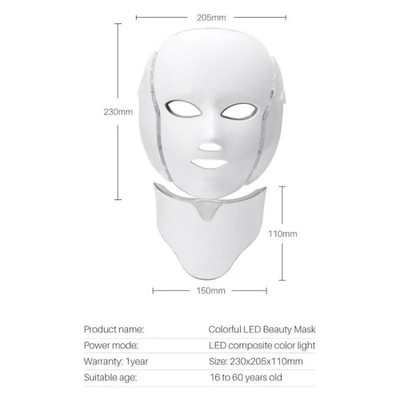 購入 PDTの光子ライトLEDマスクの美顔術および首の皮の美療法7色 オンライン製造